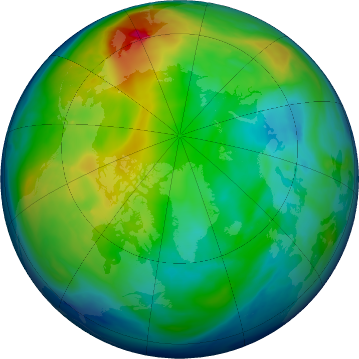 Arctic ozone map for 01 December 2018
